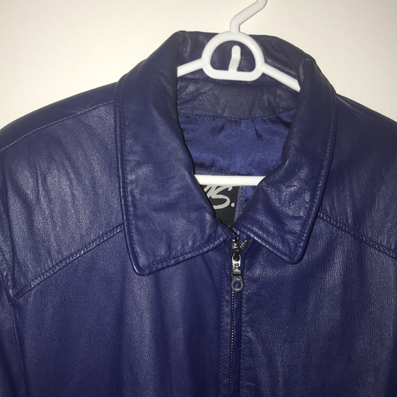 MS Maxima Periwinkle Leather Jacket - Picture 2 of 2